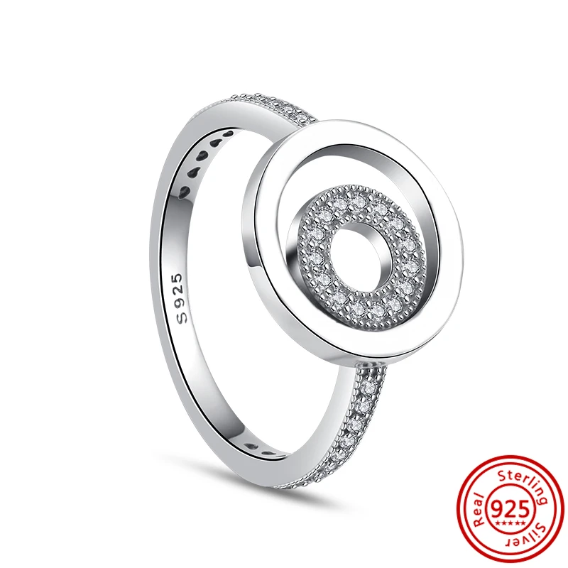 Women's 925 Silver Sparkling Zircon Stackable Ring